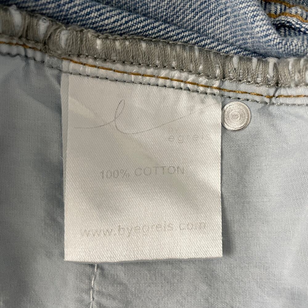 Two-Tone Patchwork Distressed Straight Leg Denim Jeans Blue Color Block Size XXL - Picture 11 of 12